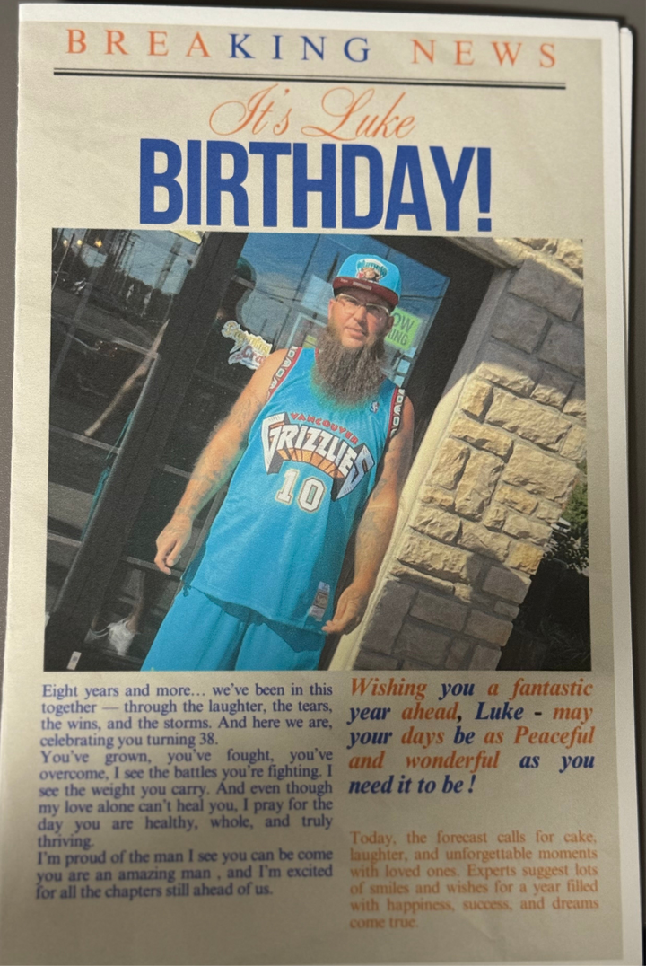 Luke Newspaper Birthday Card