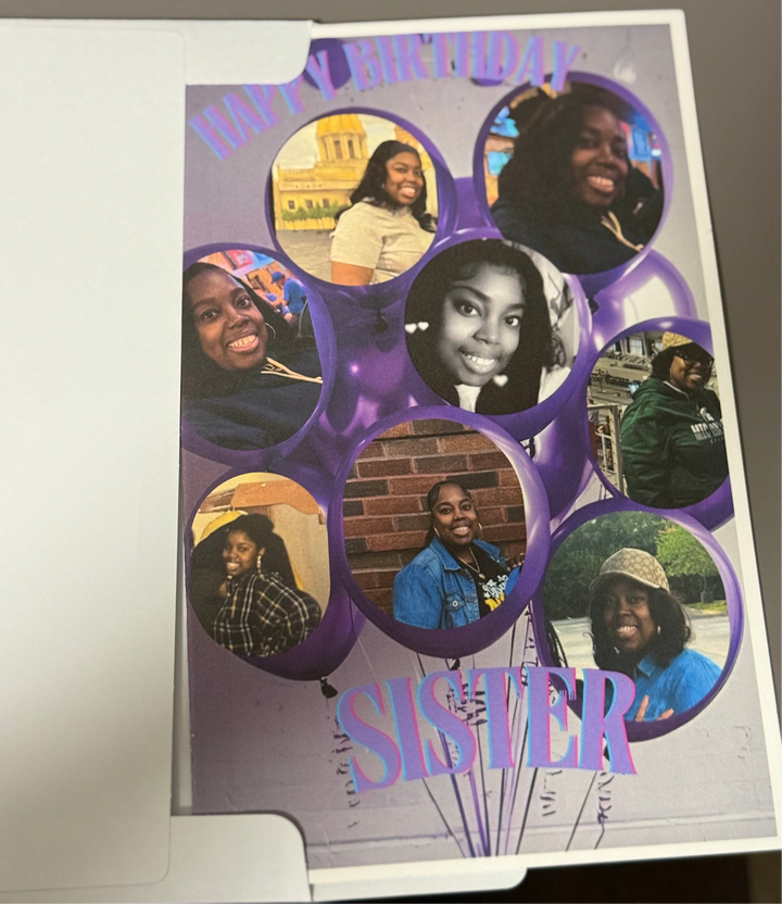 Personalized Birthday Card for Sister – Balloons Theme