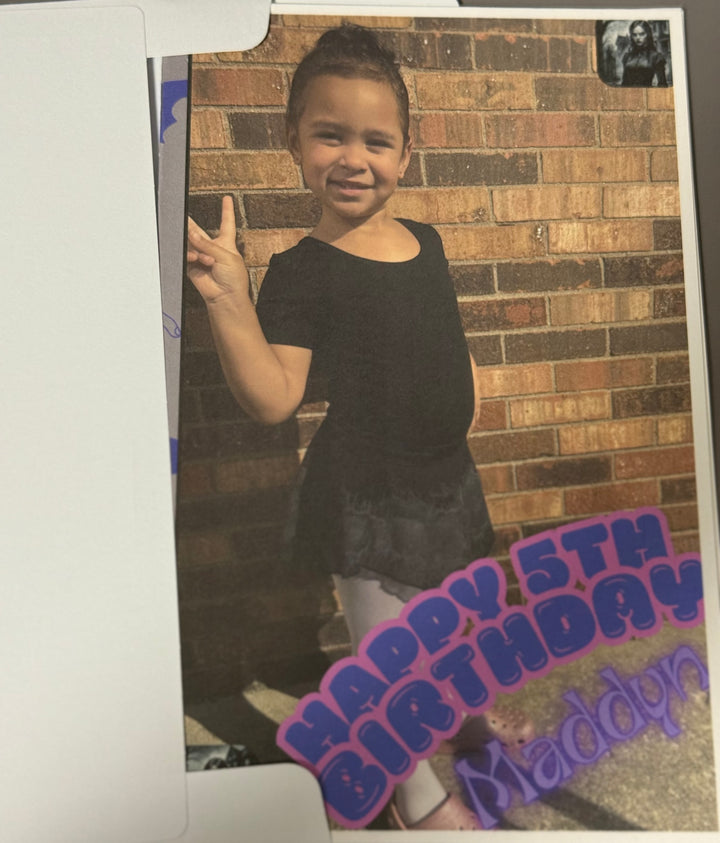 Kids Birthday Card – Maddi Purple Theme